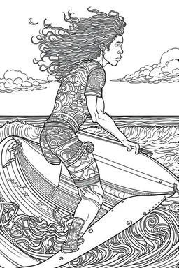 surfer girl coloring pages