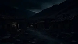 Haunted village in Iran, dark , 4k, high resolution, horror