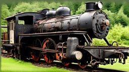 Abandoned old station locomotive