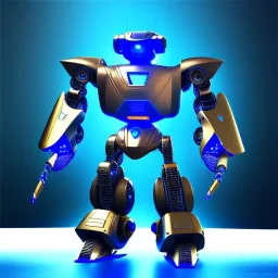 Metal blue transformer robot