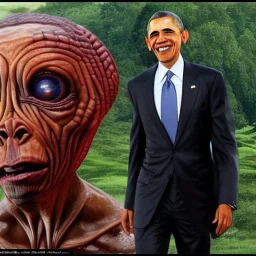 Obama with alien