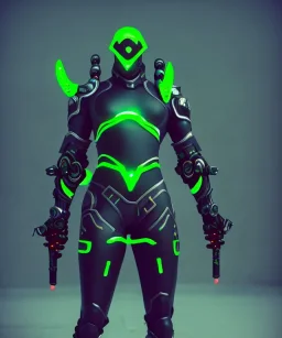 cyber ninja, black metal armor, futuristic suit, imperious, 8k resolution, overwatch, genji, color, vibrant