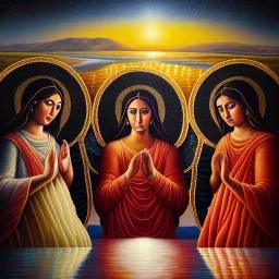 Ultra detailed fullbody Portrait in oil on canvas of -the four angels of euphrates River-Revelation 9,extremely detailed digital painting,,intense stare, extremely detailed face, crystal clear eyes, mystical colors ,perfectly centered image, perfect composition, rim light, beautiful lighting,masterpiece ,8k, stunning scene, raytracing, anatomically correct, in the style of Simon Bisley and Ohrai Noriyoshi and robert e howard and Steve Jung and Wizyakuza and uncannyknack