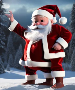 Santa toddler, full body, hyper realistic