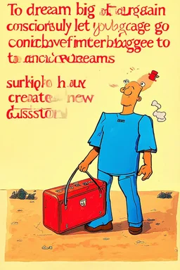 To dream big again, consciously let go of your baggage to create new dreams; A surrealistic lowbrow interpretation of Philip Guston