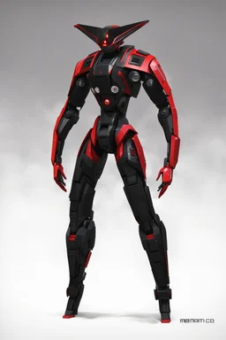 Sci-Fi, Large Mechainal Robot Red and Black, Space, Magic, Dangerous, Menacing, Horror