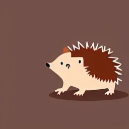 hedgehog, cute, brown body, humanoid body, arms, legs, cute face, cartoon, soviet cartoon,