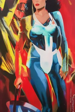 Comic book Full body portrait, painting, medium shot lady style of todd McFarland