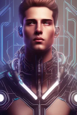 cyberpunk, head, men, portrai, tron