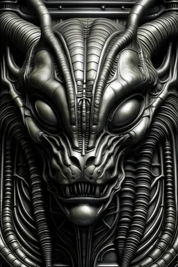 katze mit Giger Alien Kopf