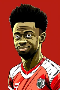 Bukayo Saka English-Nigerian footballer ,cartoon 2d