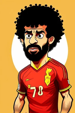 mo salah football player cartoon 2d