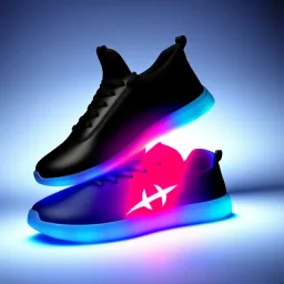 Sneaker, glow, dramatic lighting, hyper realistic