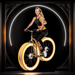 lady driving a Unicycle Wheel Bike