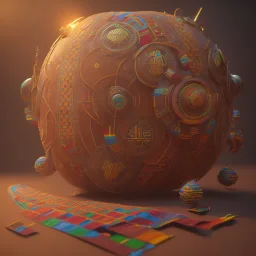 kente scene, thread, embroidery, octane render, high detail