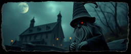 style John Atkinson Grimshaw,3d airbrush render, darkling slender gnome , pinhole cam, airbrush 3d rendering, in the style of Titian and Dali , torn edges on border