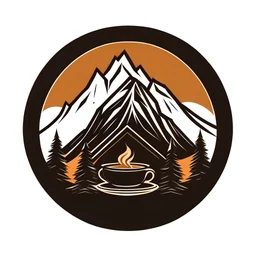buatkan logo cafe di pegunungan yang simpel