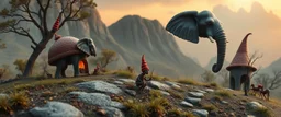elephant ant hill with a weird gnome