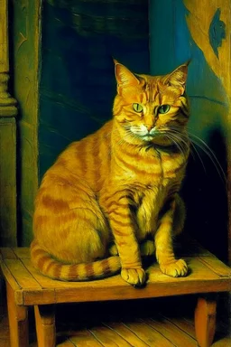 Portrait of a cat by Van Gogh