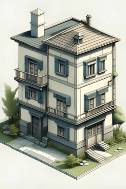 casa en una esquina de 2 pisos