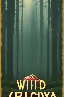 "Twin Peaks" movie poster, woods, mist, mountain, by david lynch