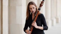 woman playing a bassoon