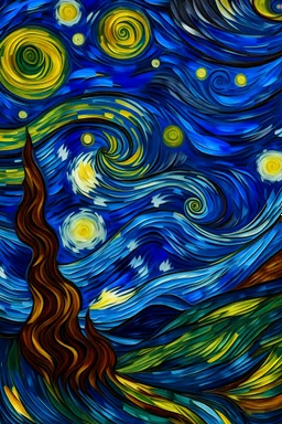 Drawing inspiration from Van Gogh's expressive style, this image transcends the literal portrayal of craftsmen. The canvas bursts with swirling, dynamic forms reminiscent of Van Gogh's iconic brushstrokes. Imagine vibrant colors dancing across the canvas, evoking the energy of transformation. In this interpretation, elemental shapes take on a celestial quality, echoing Van Gogh's starry night sky. Circular patterns may represent the cosmic dance of raw materials, converging and diverging in a m