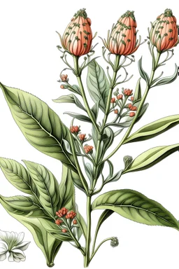 botanical drawing of milkweed