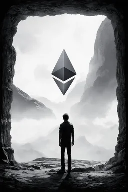 tom lee ethereum oracle of delphi seeing the future in the style of surrealism black and white