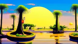 background landscape of an arcade game