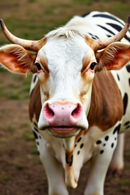 cow with big lipstick mouth