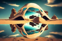 infinite mirror, alien desert, lagoon, exoplanet, epic, sci-fi, hd