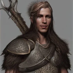 Portrite,d&d,Male dryid,realistic,intricate hair,detailed armor,unreal engine,