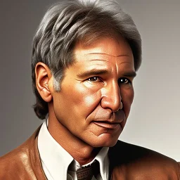 extremely detailed 8k hyperspace wallpaper,complete and photo realistic detailed head to waist stunning photo realistic portrait of harrison ford as han solo in star wars with short lenght, Symmetrical, soft, fine, warm, photo realistic hair, brown eyes, professional majestic photo realistic painting by Ed Blinkey, Atey Ghailan, by Jeremy Mann, Greg Manchess, Antonio Moro, trending on ArtStation, Intricate, High Detail, Sharp focus,dramatic, by greg rutkowski,rough skin,space outfit