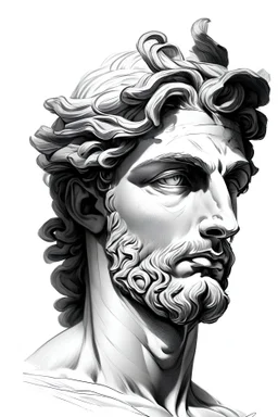 Greek god drawing head