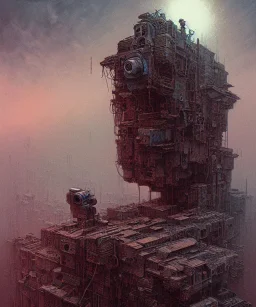 Camera., concept art, hyper detailed, beksinski, dan mumford, post-apocalyptic, oil on canvas