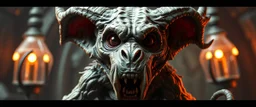 hyena gnome kobold realistic and creepy, straight from the lich lab, in the style of Escher and Giger