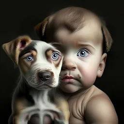 a dog human hybrid, cross breed baby,