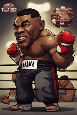 Mike Tyson American boxer ,playercartoon 2d