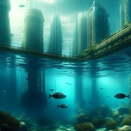 futuristic city under water