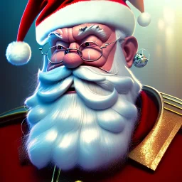  octane render, 8k, high detail, Santa , portrait, metallic