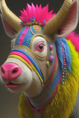 Piñata animal , 3d 4k octane render, lifelike, photorealistic, artstation, illustration, smooth, sharp focus, ornate, intricate, complex, highly detailed, digital painting, smooth, art by tom bagshaw, akihiko yosh