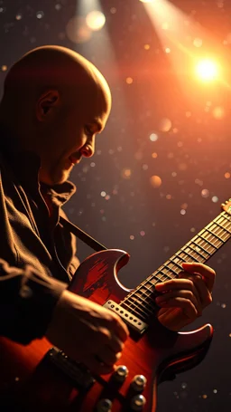 An incredible universal ambient jazz guitar music fusion with scientifically details , 8k , high quality , cinematic , out of this world, pro photography