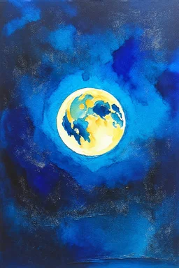 abstract water color new moon