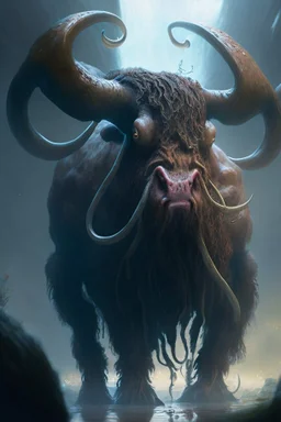 octopus highland cow mole,higly-detailed, highly detailed, perfect lighting, perfect composition, 4 k, artgerm, derek zabrocki, greg rutkowski