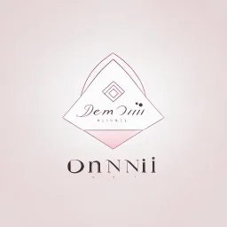 Create a logo with the name Deniz Boutique, inspired by diamond dresses, with the symbol of the dress, baby pink