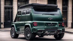 Cross between bentley and a G-wagon, rear view