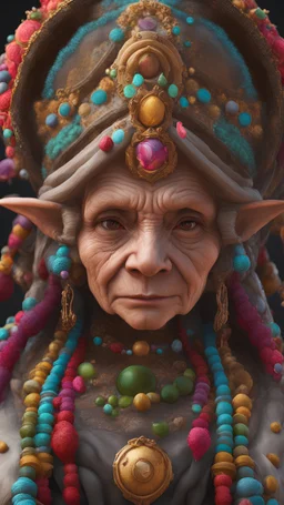 an old Hag that has an intimidating, hunched but motherly form. 8k resolution a dynamic lighting hyperdetailed intricately detailed Splash art trending on Artstation triadic colors Unreal Engine 5 volumetric lighting