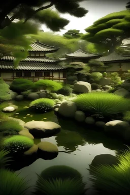 Realistic photos of a Japanese garden