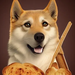 doge in a pile of bread